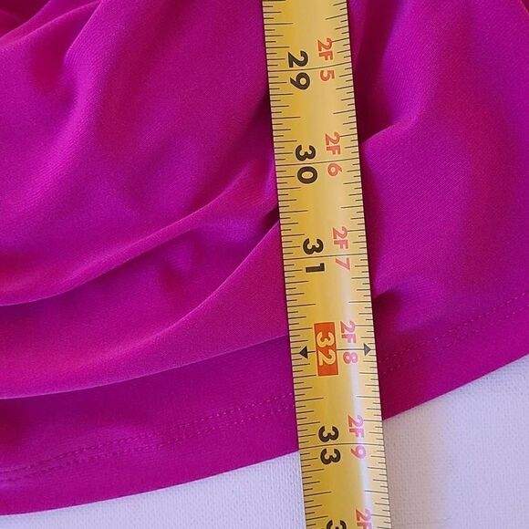 Last Tango Womens Sleeveless Asymmetric Top Layer Ruched Mini Pink Dress XS - Picture 13 of 15